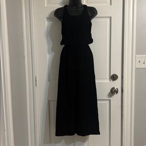 Vici linen Black Backless Midi Dress
